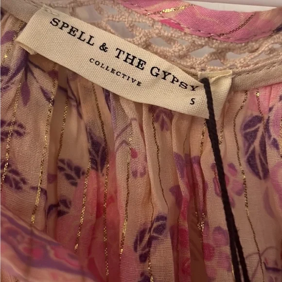 Spell and the Gypsy Pink Mystic Blouse Musk NWT - Picture 6 of 7
